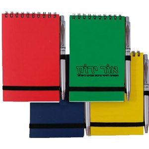 פנקס A6 עם כריכה אטומה+עט