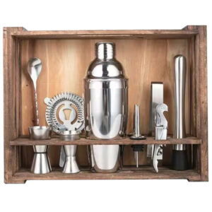 ערכת ברמן מעוצבת ואיכותית 11 חלקים במעמד עץ